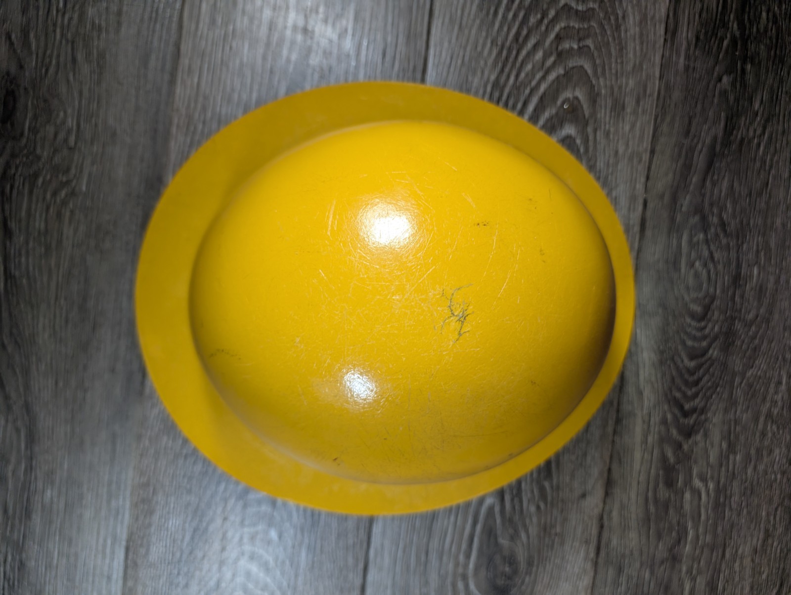 MSA Skullgard Full Brim Hard Hat Yellow w/ Adjustable Suspension Distressed