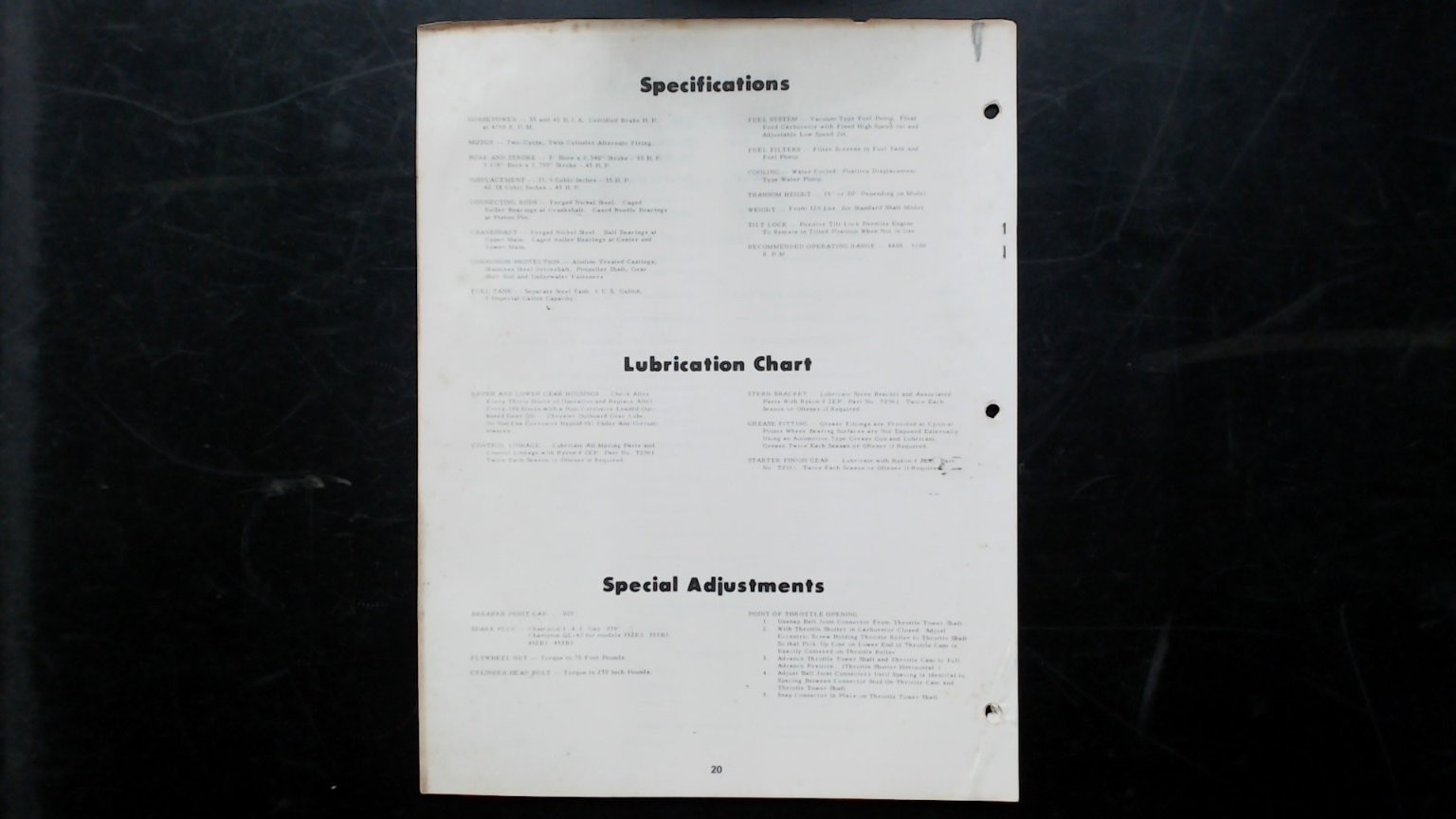 Chrysler Outboard 35 45 HP Parts Catalog OB2529 Manual Tiller 1976
