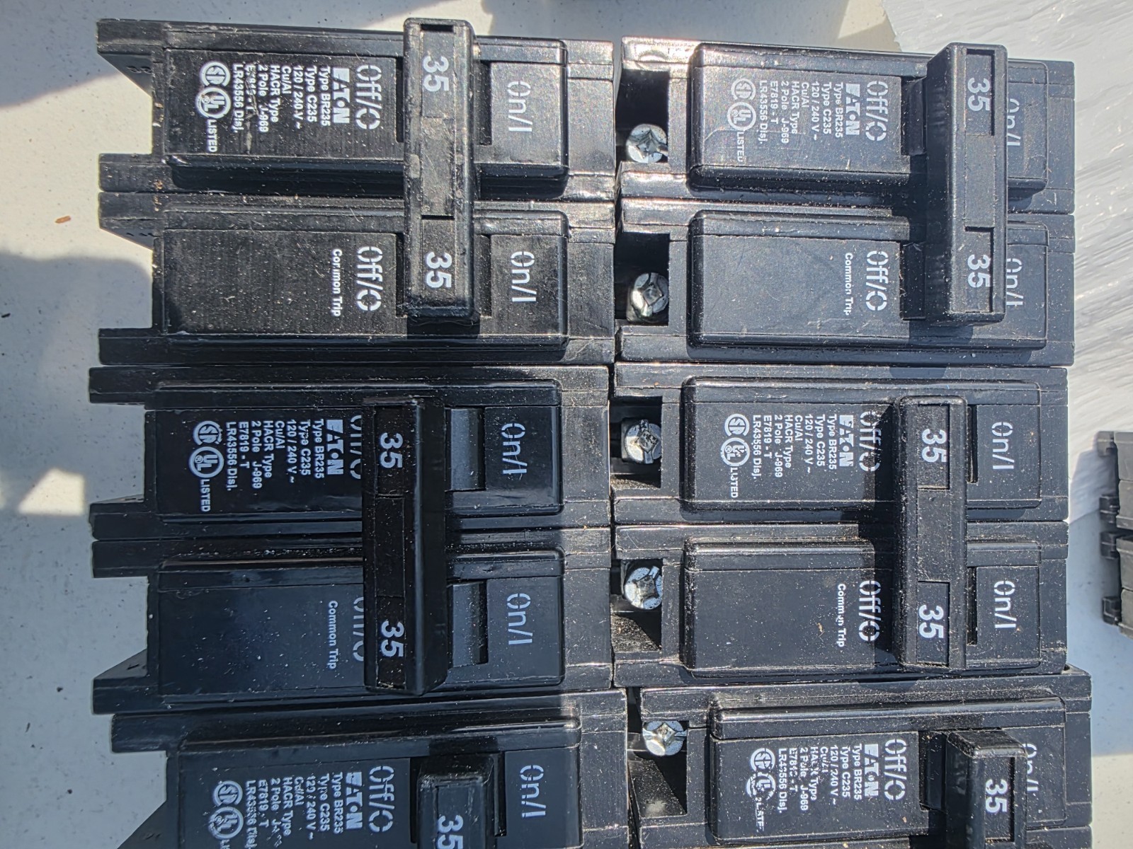 12PC Eaton BR235 Plug-In Circuit Breaker 35A 120/240V 2P 1PH Type BR 35 AMP
