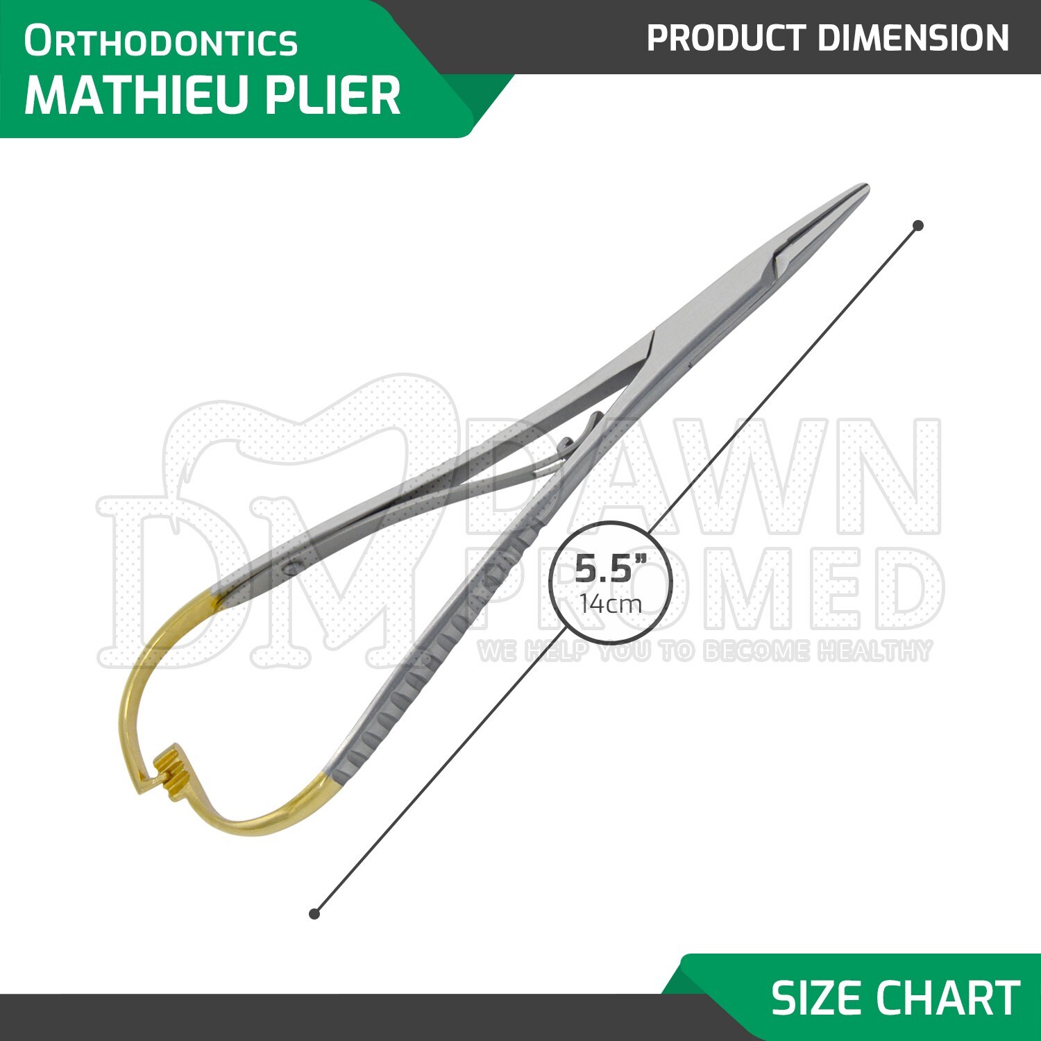 TC Tip Mathieu Ligature Elastic Placing Plier 5.5″ Orthodontic Inst German Grade