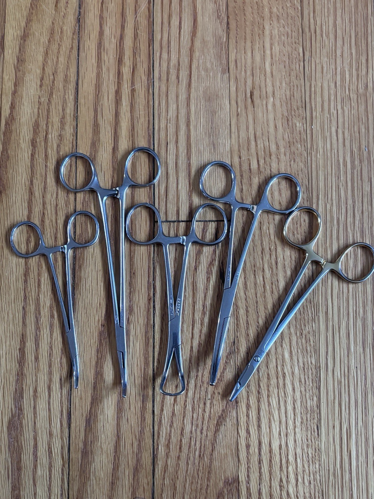 Lot Of 5 Diamond & Various Brands Mosquito Forceps, Curved And Straight.