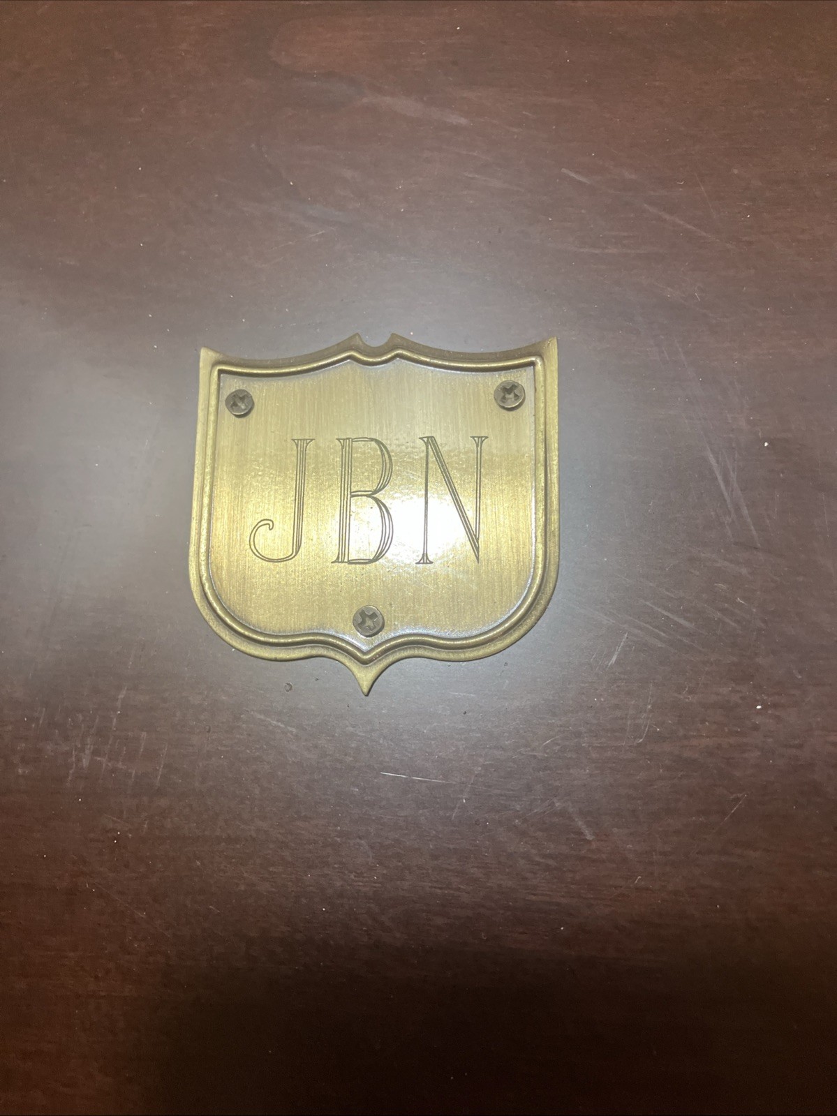 Vintage Bombay Company Mahogany Wood Letter Box Desk Organizer with Key
