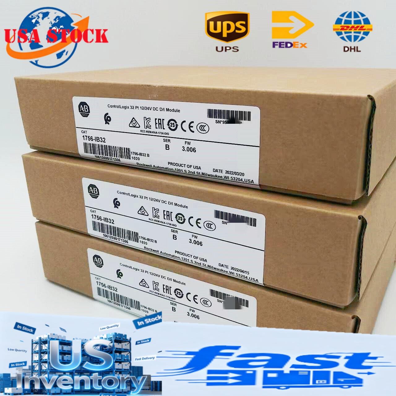 NEW- Allen Bradley 1756-IB32 AB SER B CONTROLOGIX 32 PT DC INPUT MODULE US USA