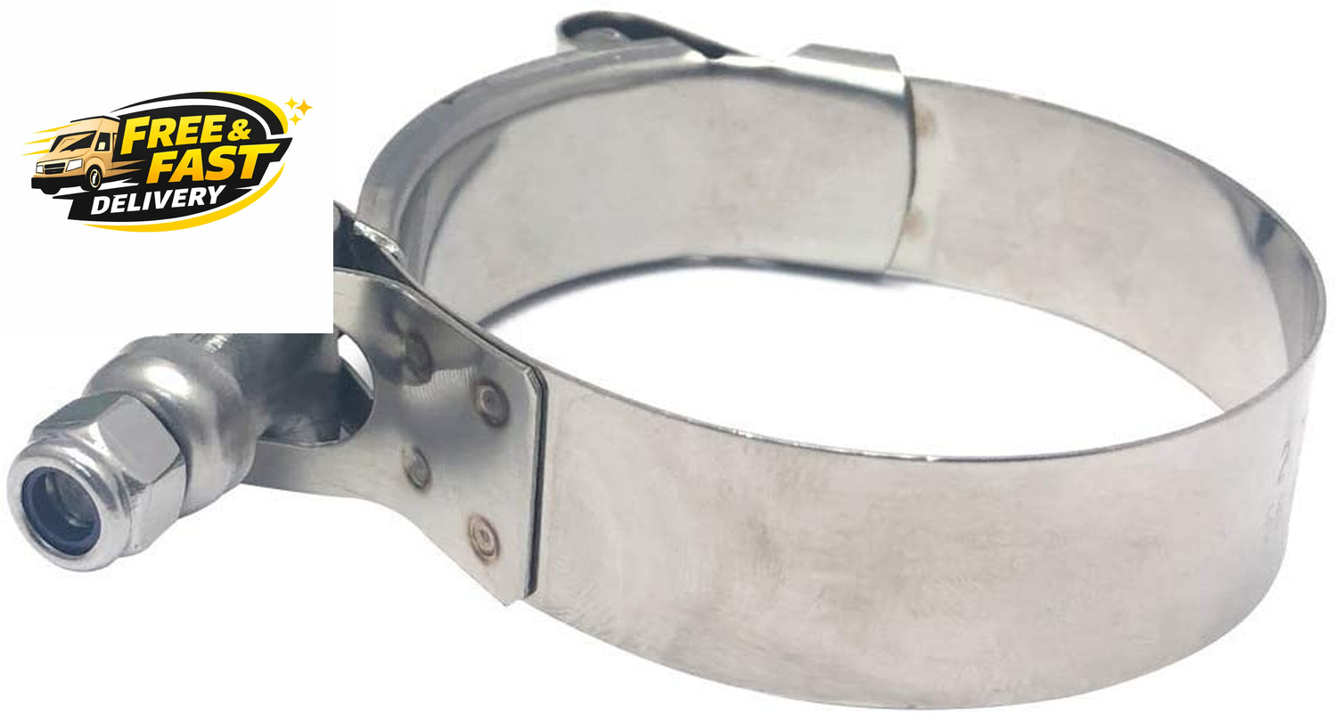 2 Pack 3.25 Inch Stainless Steel T-Bolt Hose Clamps, Clamp Range 89-97Mm for 3.2