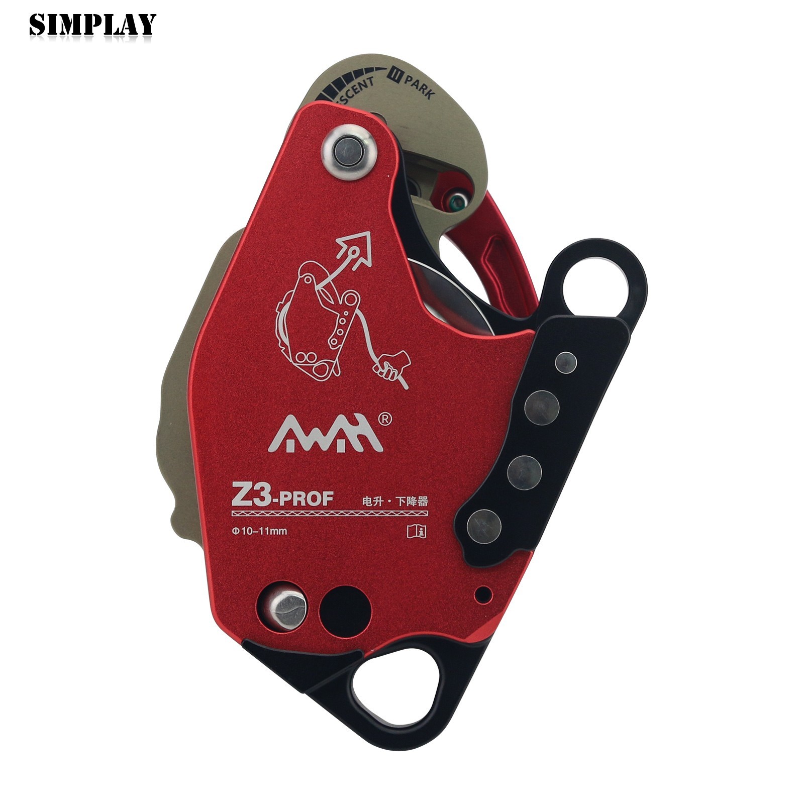 Z3-PROF Red Ascent Descent Device Ascender Descender Device (with Tool Box)
