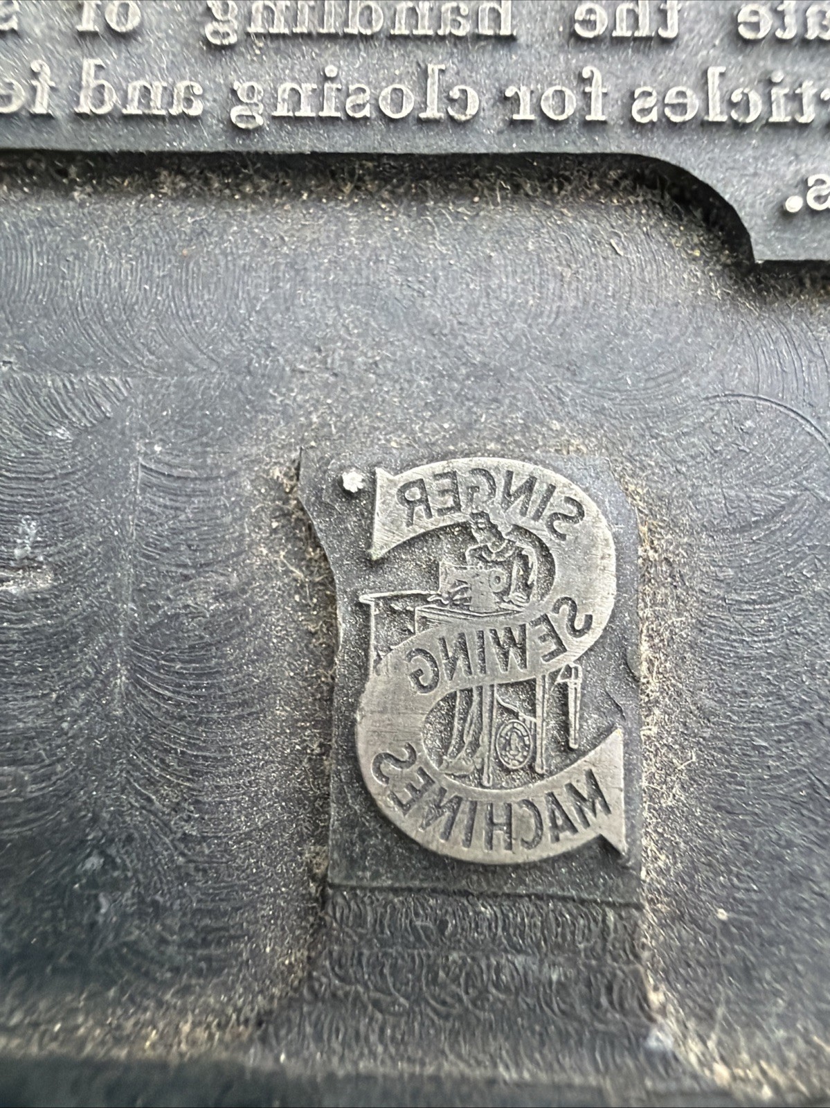 Vintage printing plate Singer Sewing machine Manual Two Elastic Pull Off