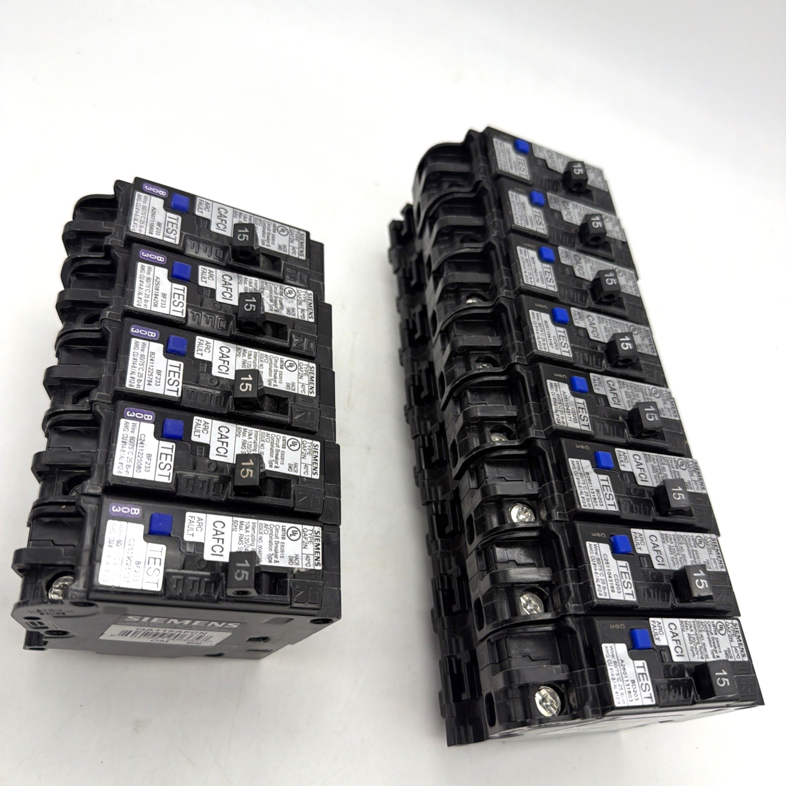 SIEMENS QA115AFCN 15A AFCI PLUG-ON NEUTRAL NO PIGTAIL BREAKER 10KA NEW LOT OF 13