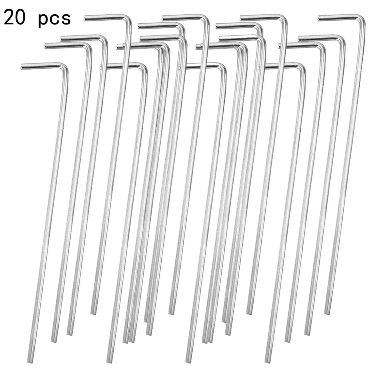 Tent Stakes BLLNDX 20PCS Galvanized Solid Steel L Shaped Tent Pegs, Rust Resi…