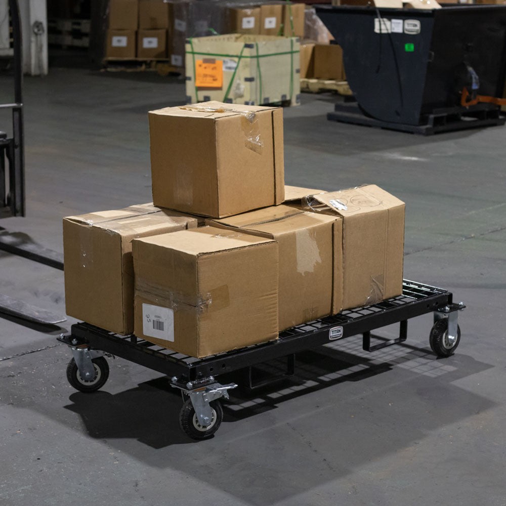 Titan Attachments Mobile Conduit Lumber and Pipe Rack with Eight Bins