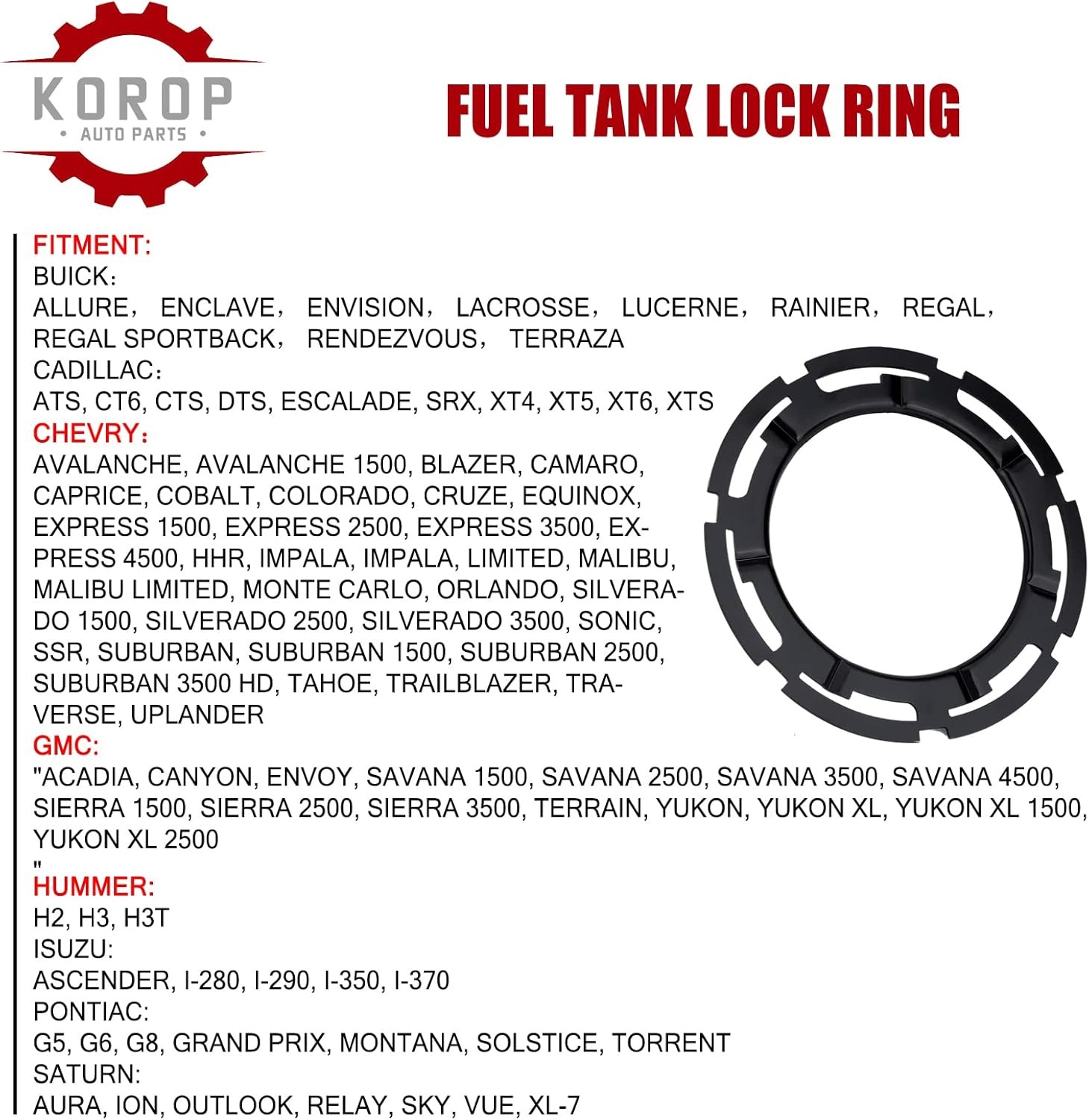 Fuel Tank Lock Ring fits for Fuel Pump Lock Ring