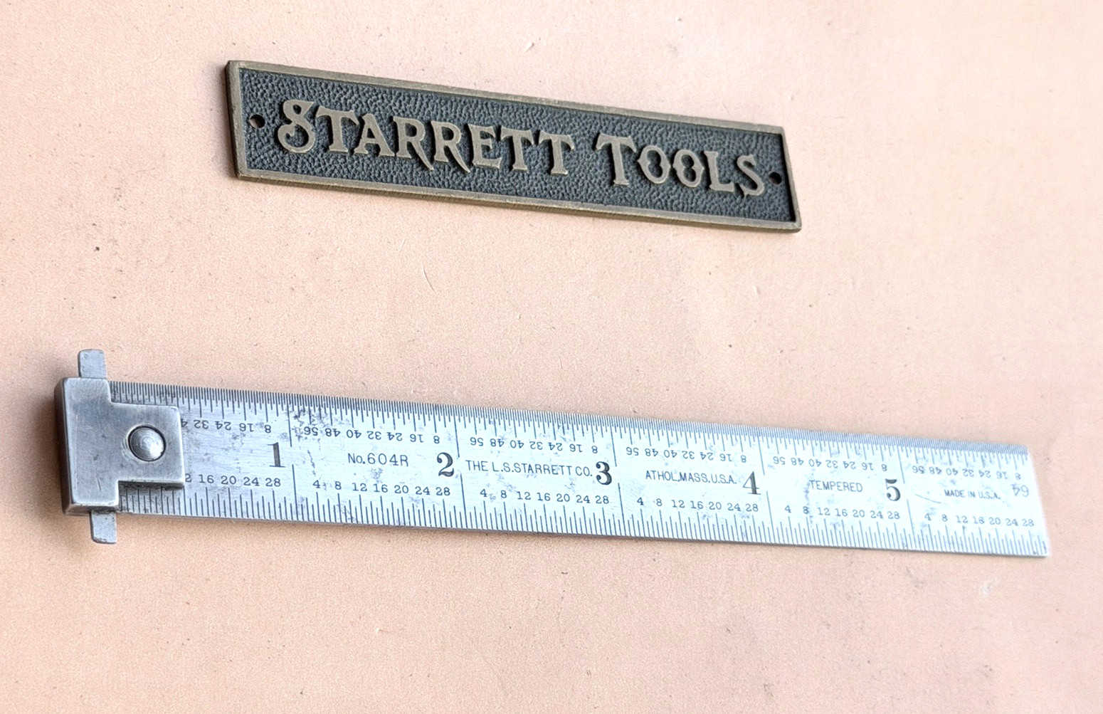 STARRETT DH604R-6 6″ Long Double Hook Spring-Tempered Steel Rule W/inch Grad.
