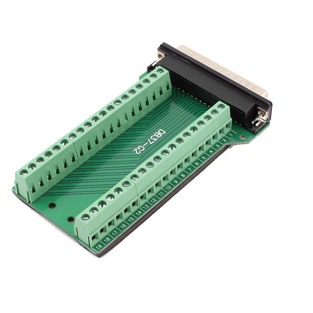 DB37 D-SUB Male Adapter to 37-Pin Port Terminal Dual Row Screw Breakout Board