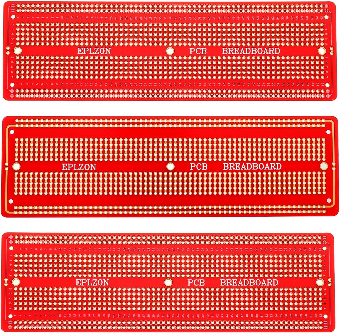 Solderable Breadboard Prototype PCB Board Kit 6.8×2.05 Inch Red 3 P Color: Red