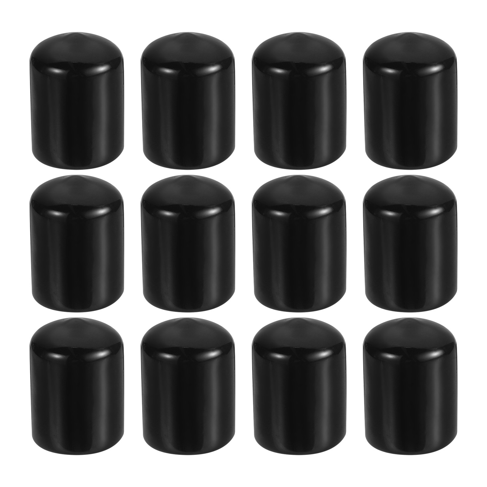12 Pcs 5/8″ ID Round Rubber End Caps Flexible Rubber Bolt Cover Cap Black