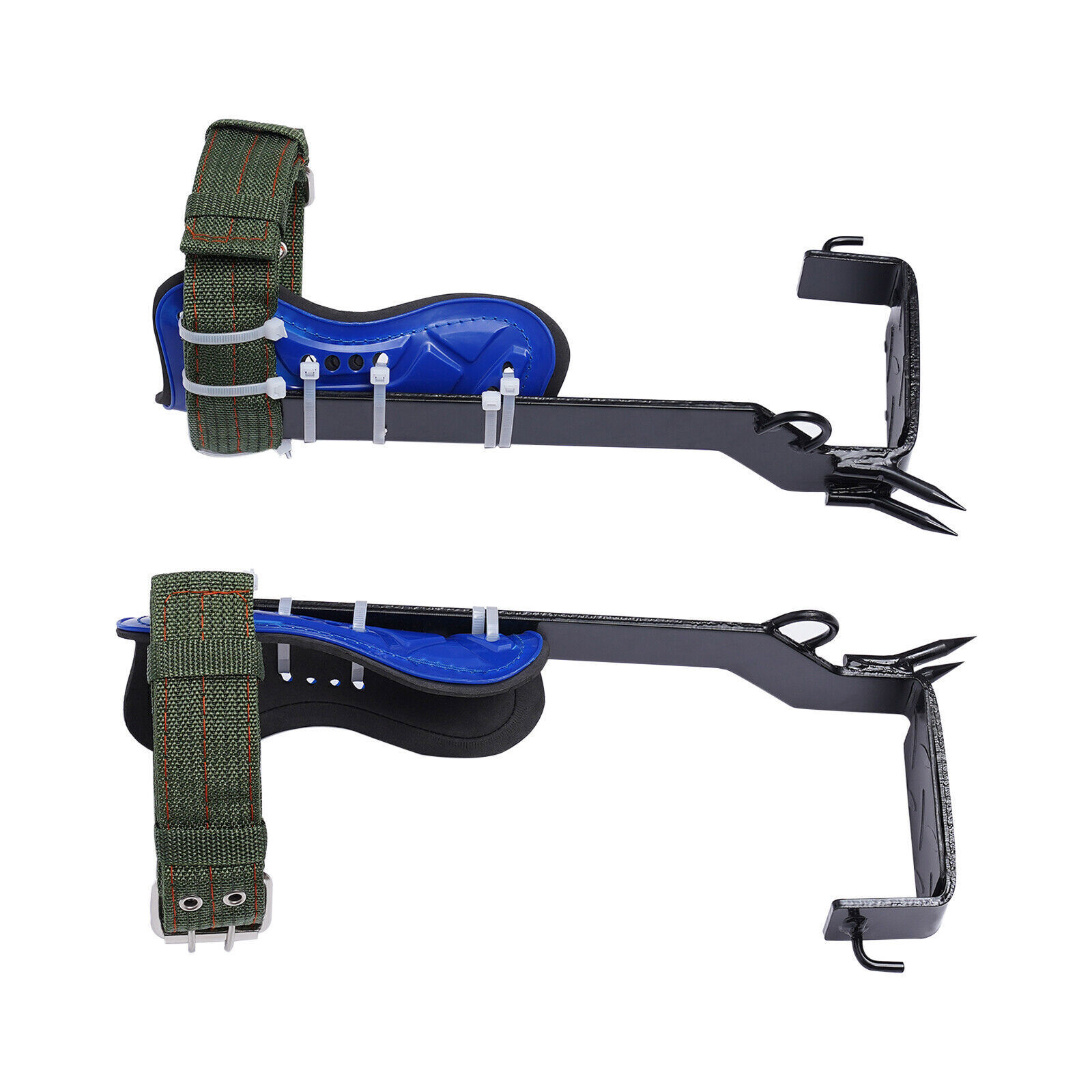 Tree/Pole Climbing Spike Set Safety Belt Rope Lanyard w/ Carabiner 2 Gear Hook