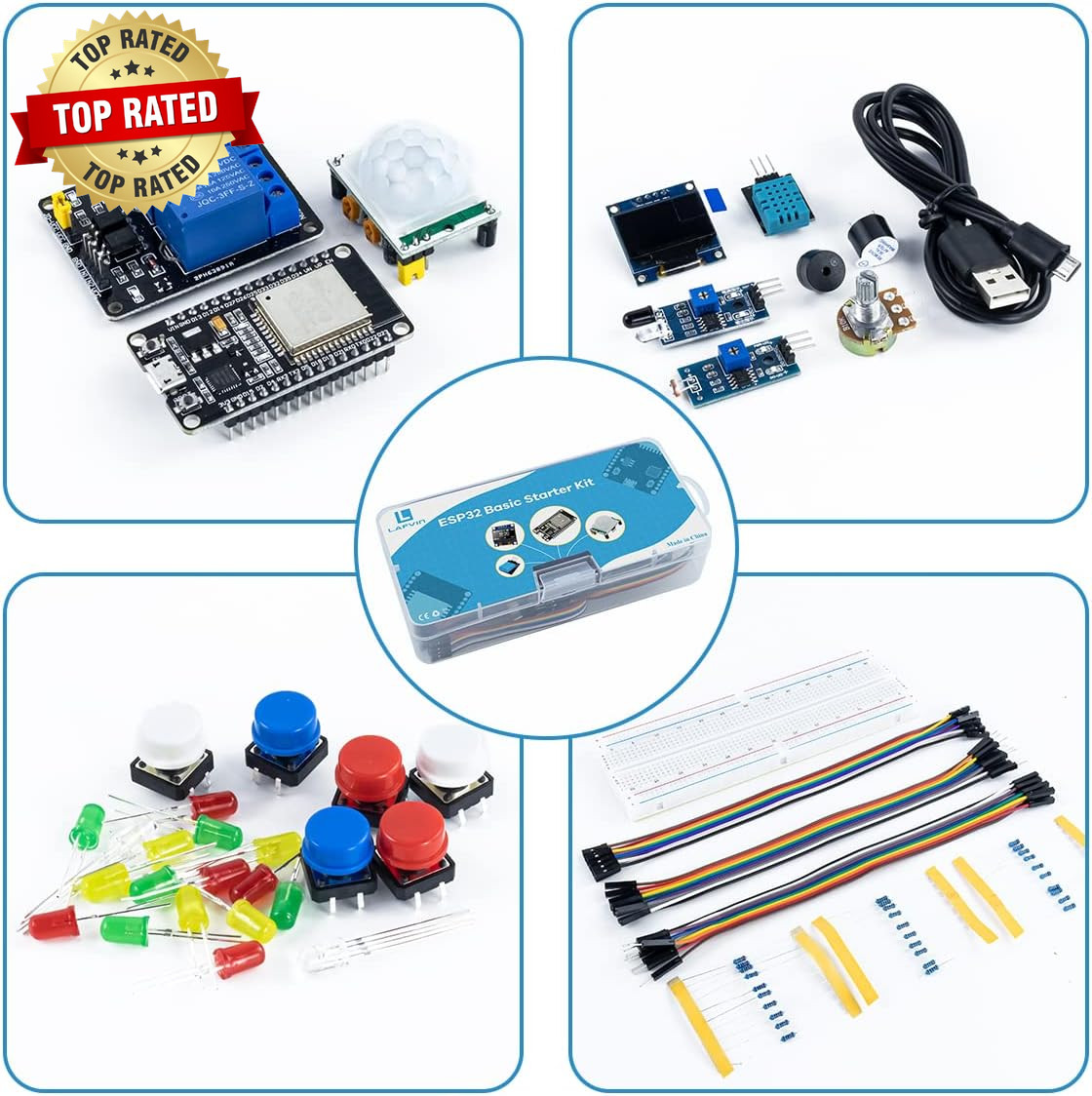 Basic Starter Kit for ESP32 ESP-32S Wifi I OT Development Board with Tutorial Co