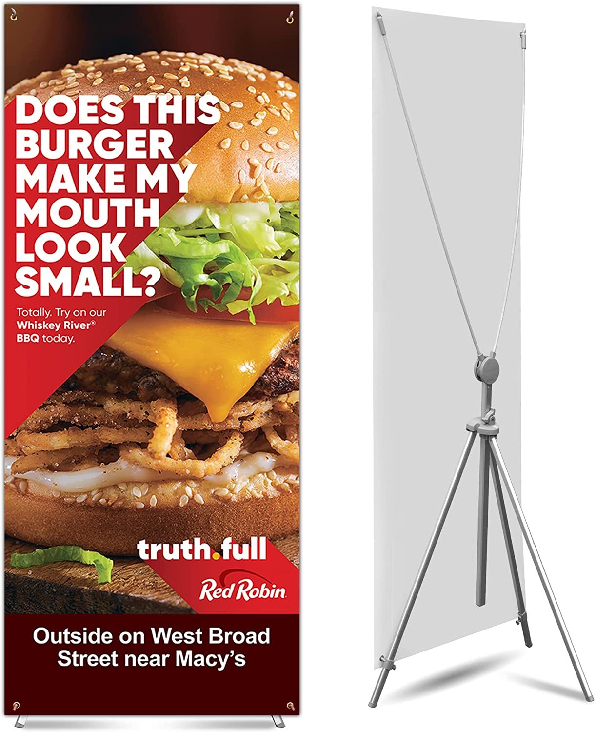 Anley Adjustable X Banner Stand with Travel Bag Fits 23″x63″ to 35″x 78″ Banner