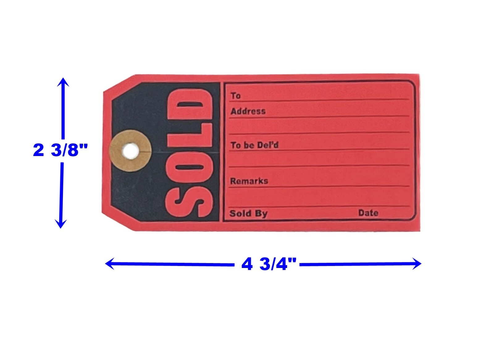 100 pcs SOLD Tags 4 3/4″ x 2 3/8″ Retail Inventory Garage Sale Swap Meet Tag