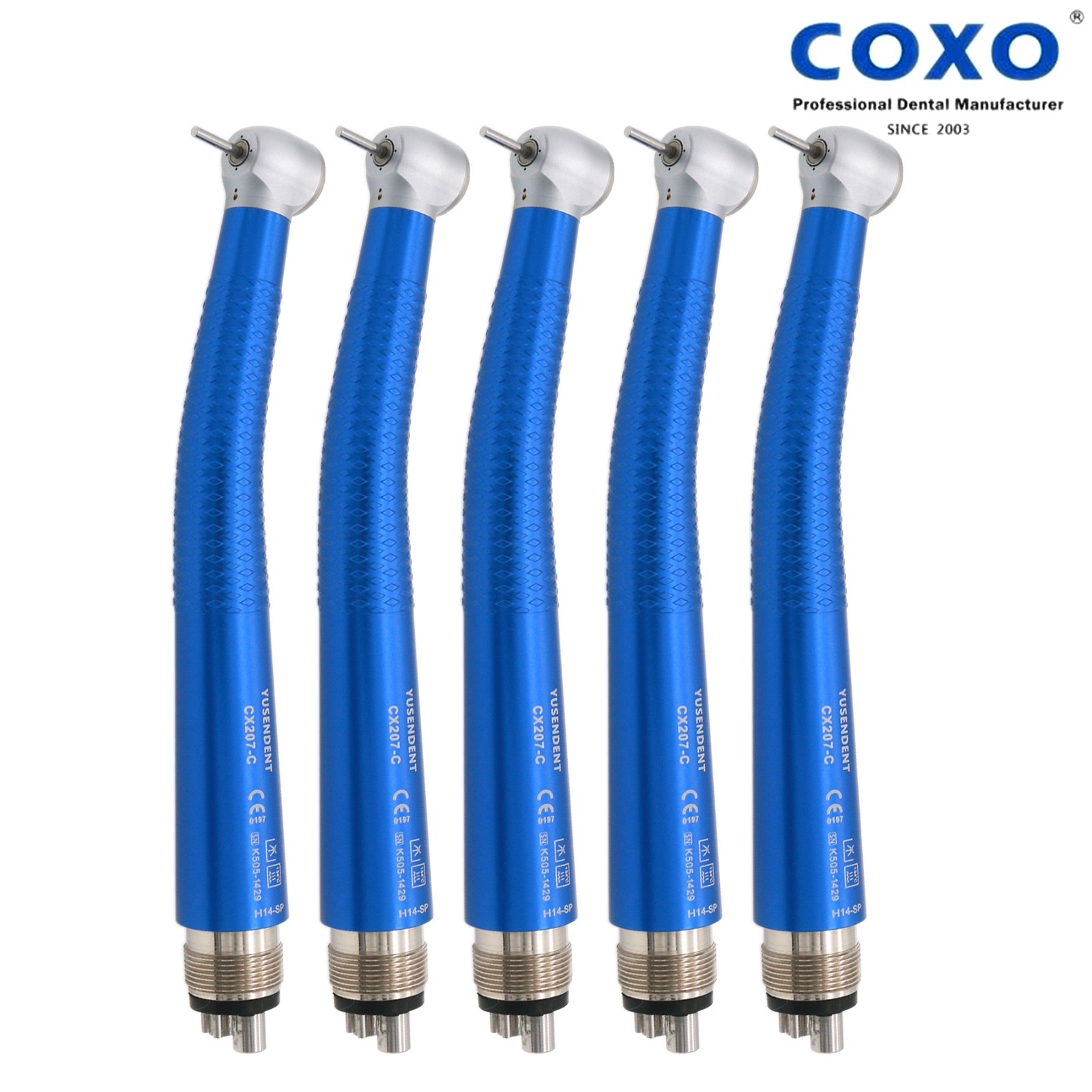 US COXO Colorful Dental High Speed Handpiece Air Turbine Anti-retraction 4 Holes