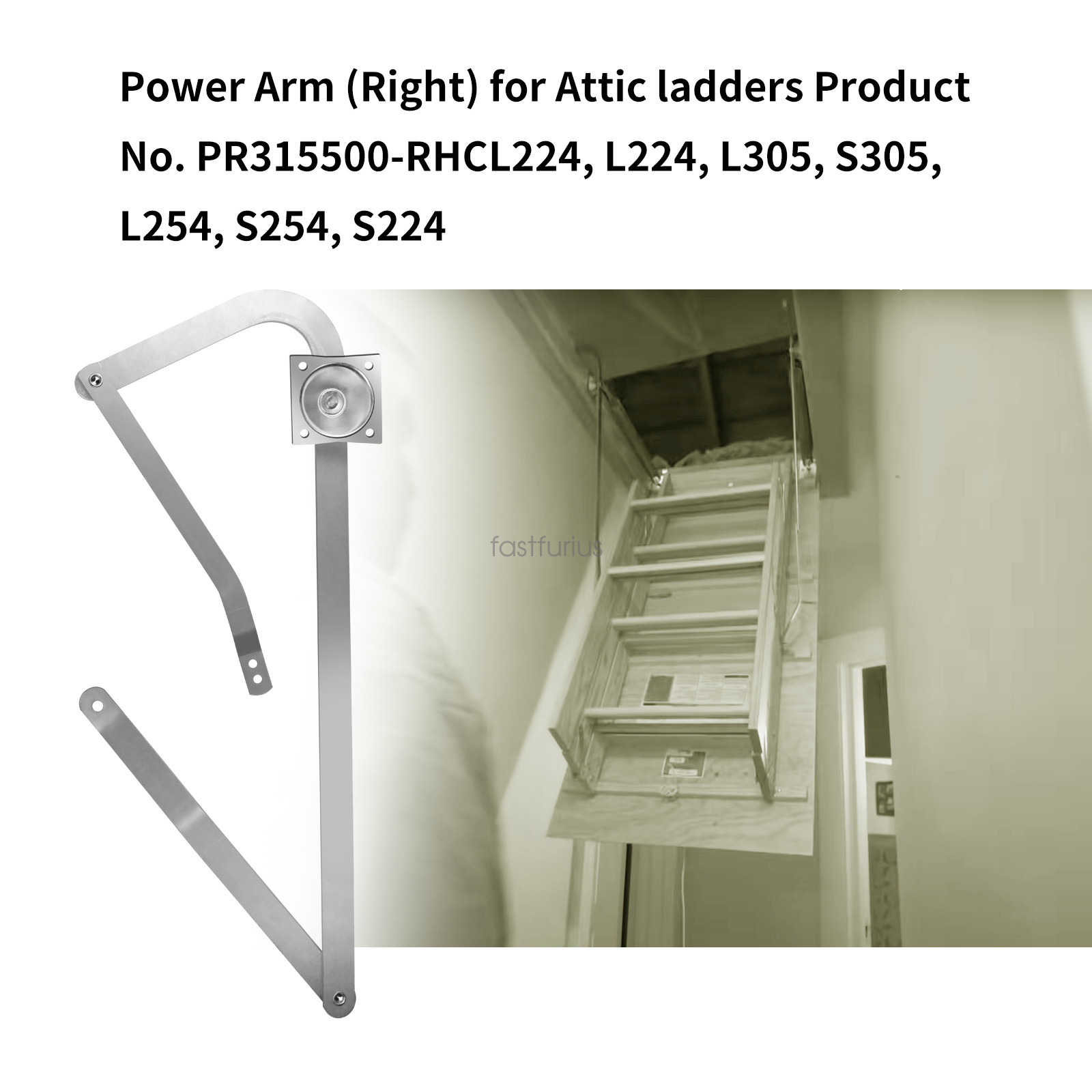 Right Hand Fit for Louisville Ladder Attic Ladder Power Arm Assy PR315500-RH