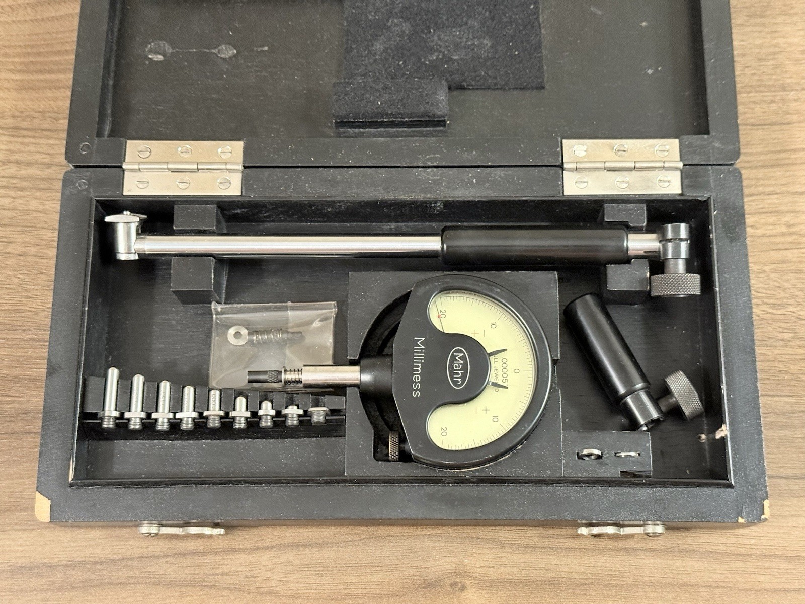 MAHR Millimess Dial Indicator ID Bore Gage .7”-1.3” .00005” Comparator Germany