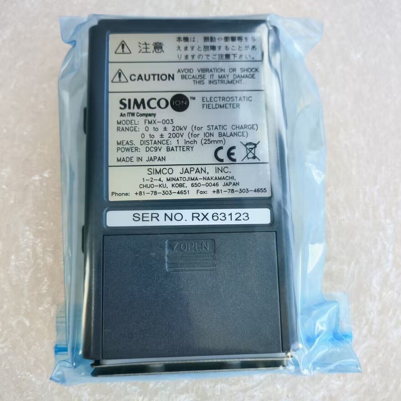 For SIMCO FMX-003 Electrostatic FieldMeter 0 to ±22.0 kV