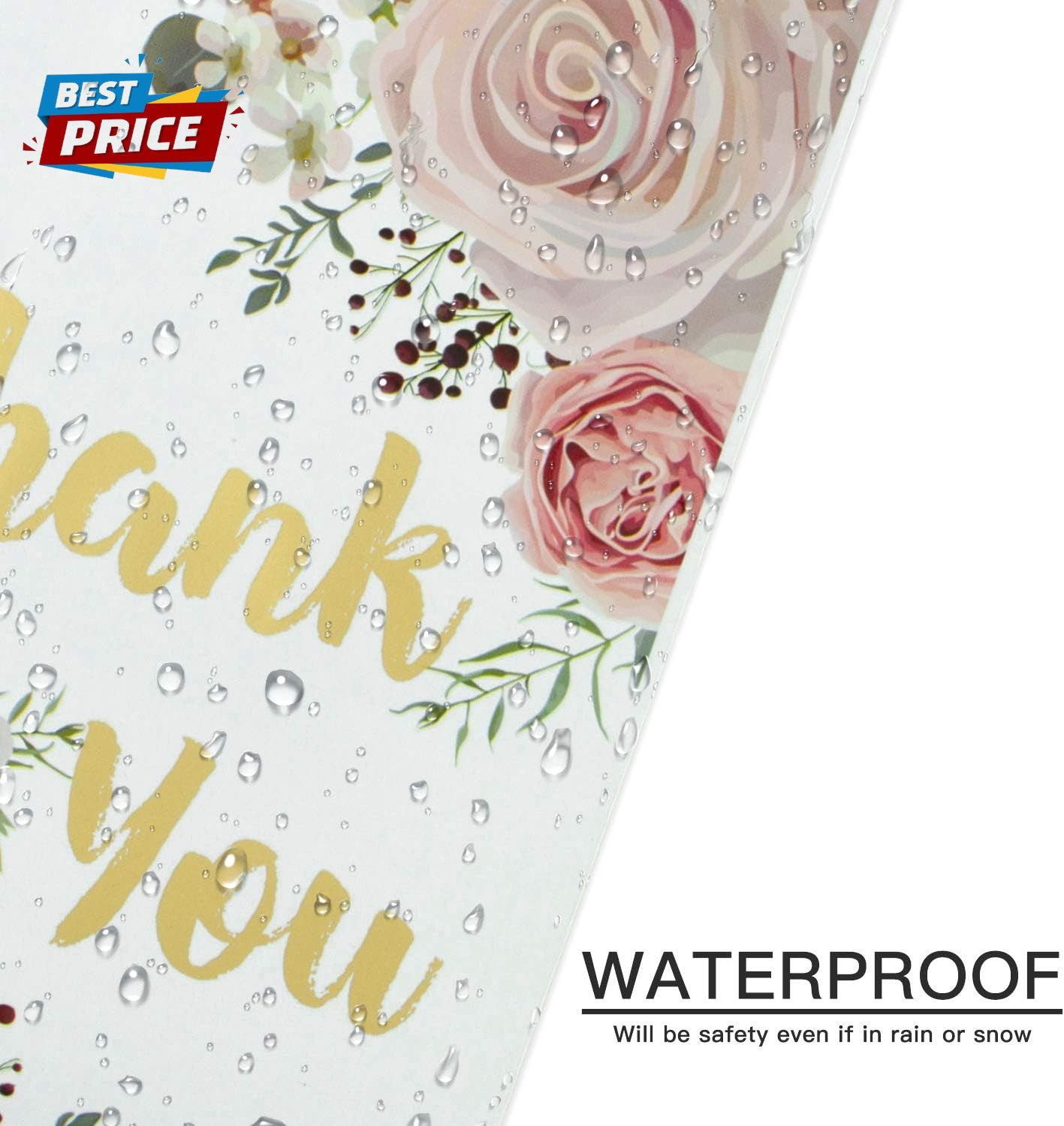 6X9 Inches Poly Mailers Shipping Bags Thank You Notes Flowers Surrounded White P