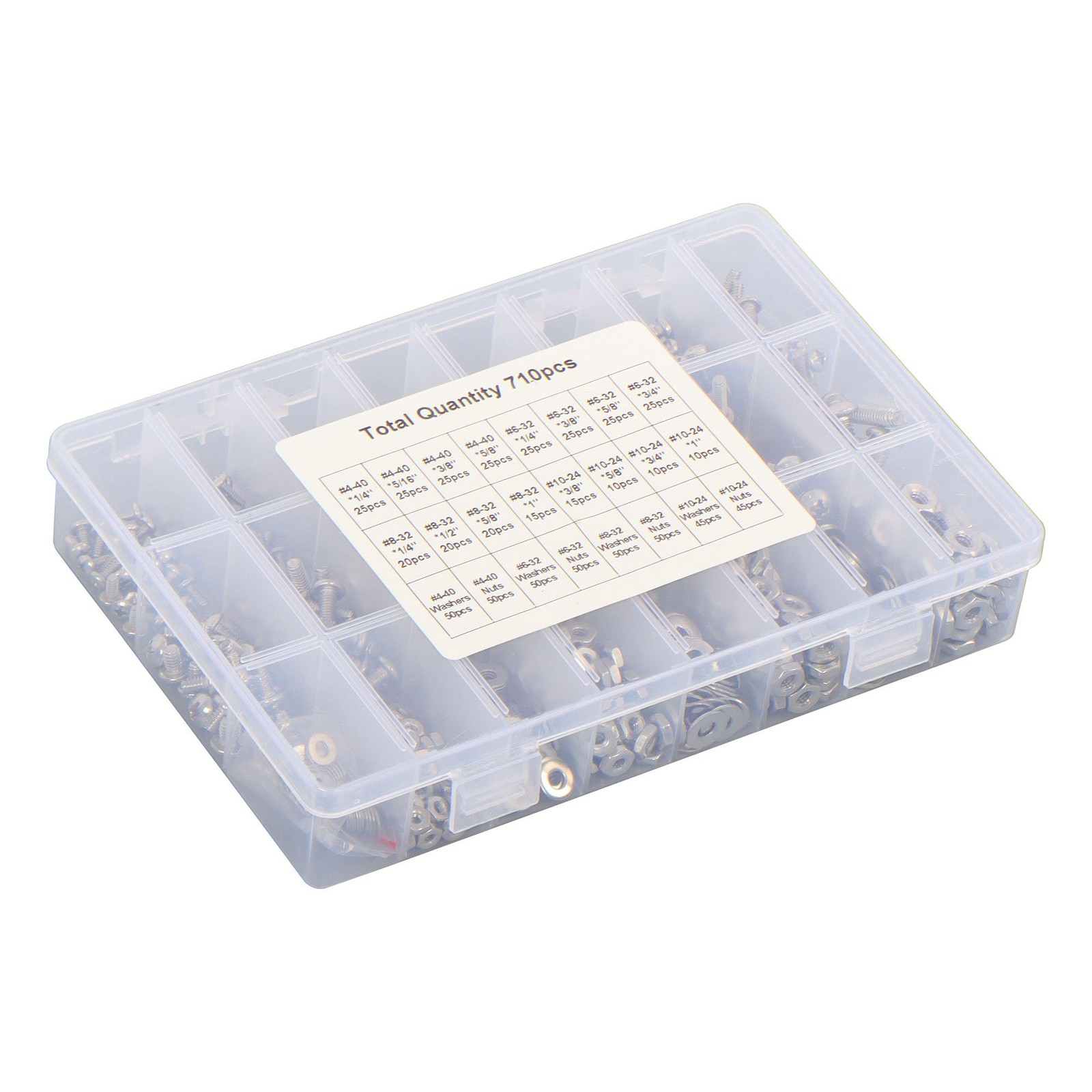 710pieces Machine Screw Assortment Assorted Nuts Bolts and Flat Washers Kit