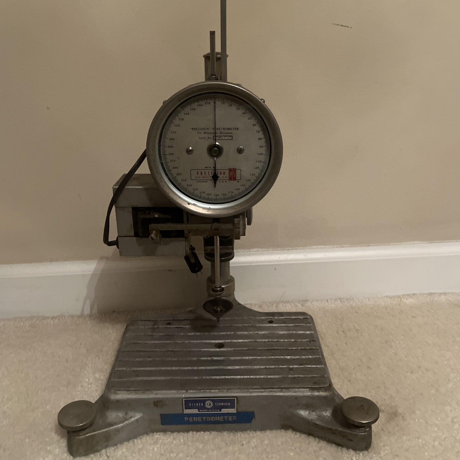 Precision Scientific Vintage PS Penetrometer USA 1/10 Millimeter