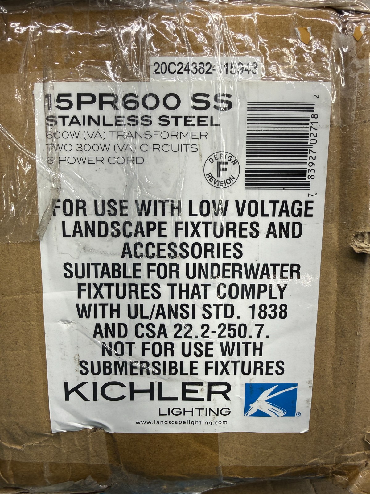 Kichler Lighting 15PR600SS Stainless Steel 600W Low Voltage Transformer
