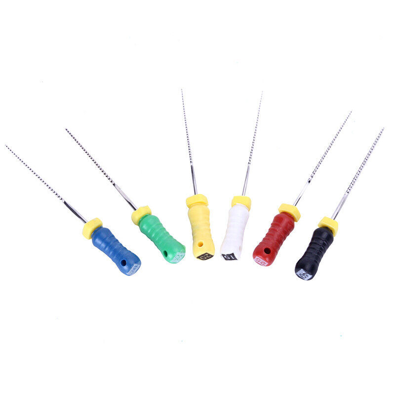 1-100Pack Dental Stainless Steel Endo Root Canal File K Files Hand Use #15-#40
