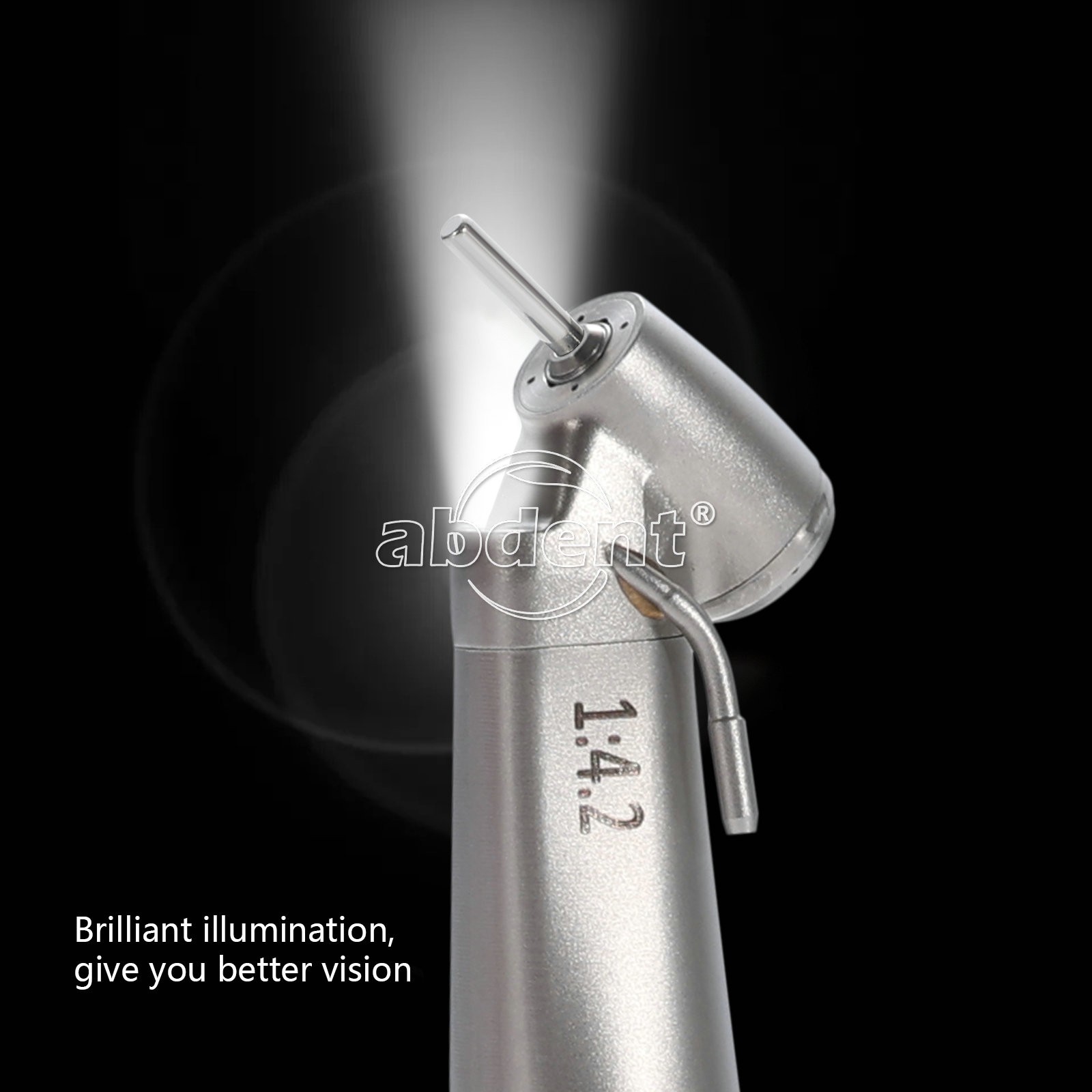 AbDent 1:4.2 45° LED Fiber Optic Contra Angle Handpiece External Water Spray