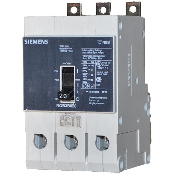 NGB3B020B Siemens 20A 480V 3P Panel Mount Circuit Breaker -New -SES