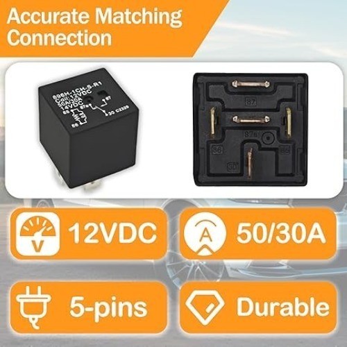 Automotive Relay (Pack of 4) – 12VDC 50AMP 5-Pin Relay Quic Number of Items: 4