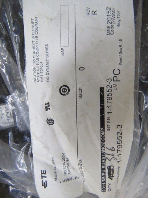 TE 1-179552-3 Qty of 30 per Lot 3 POS Conn Black