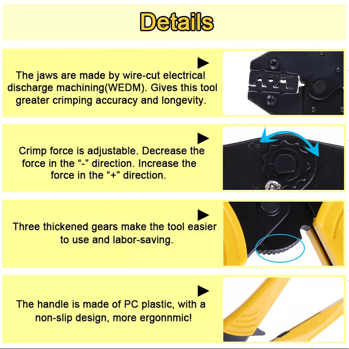 Ratchet Crimper Plier Crimping Tool Cable Wire Connectors Electrical Terminals