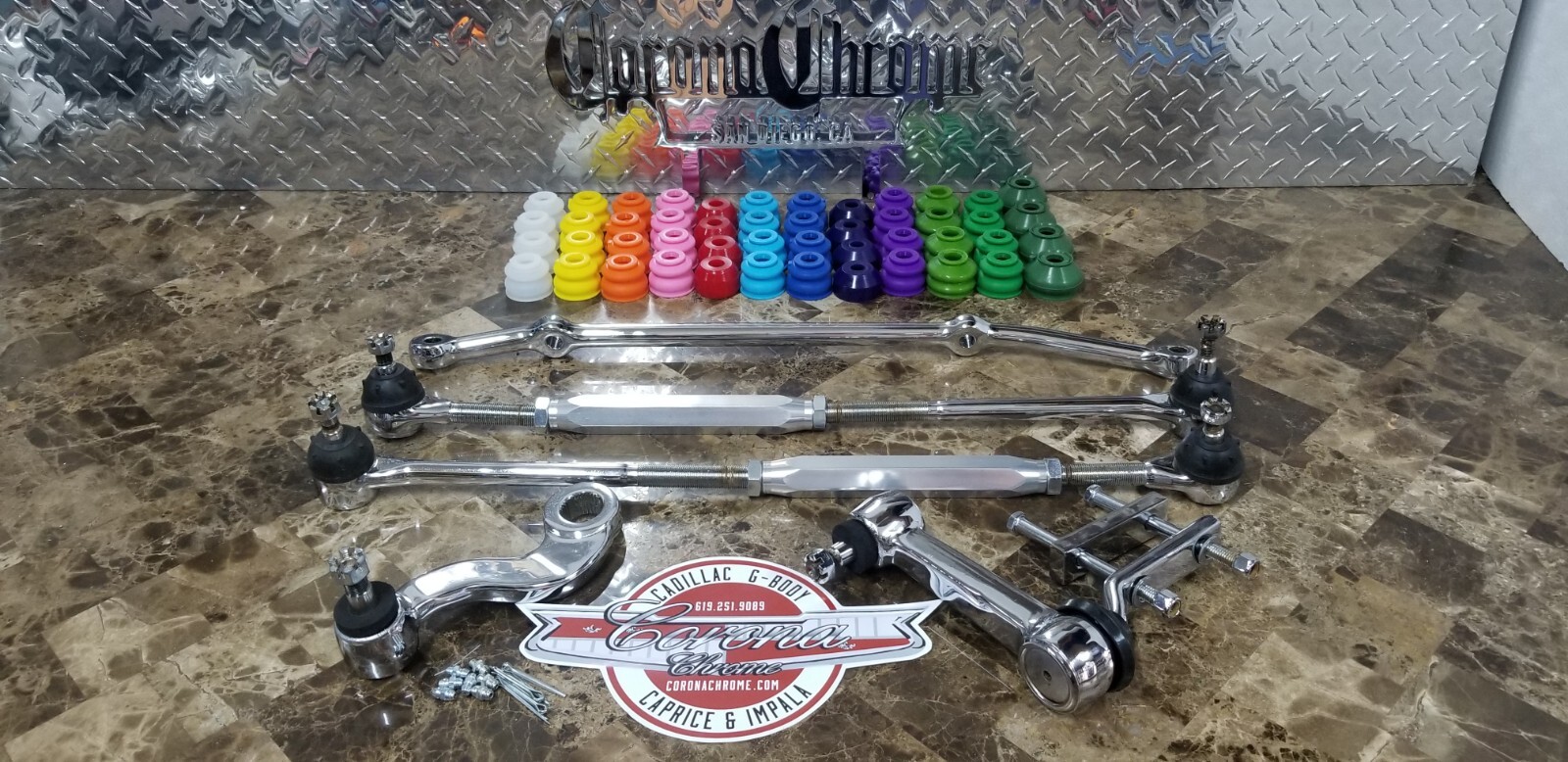 Chrome Steering Linkage Kit 58-64 Impala