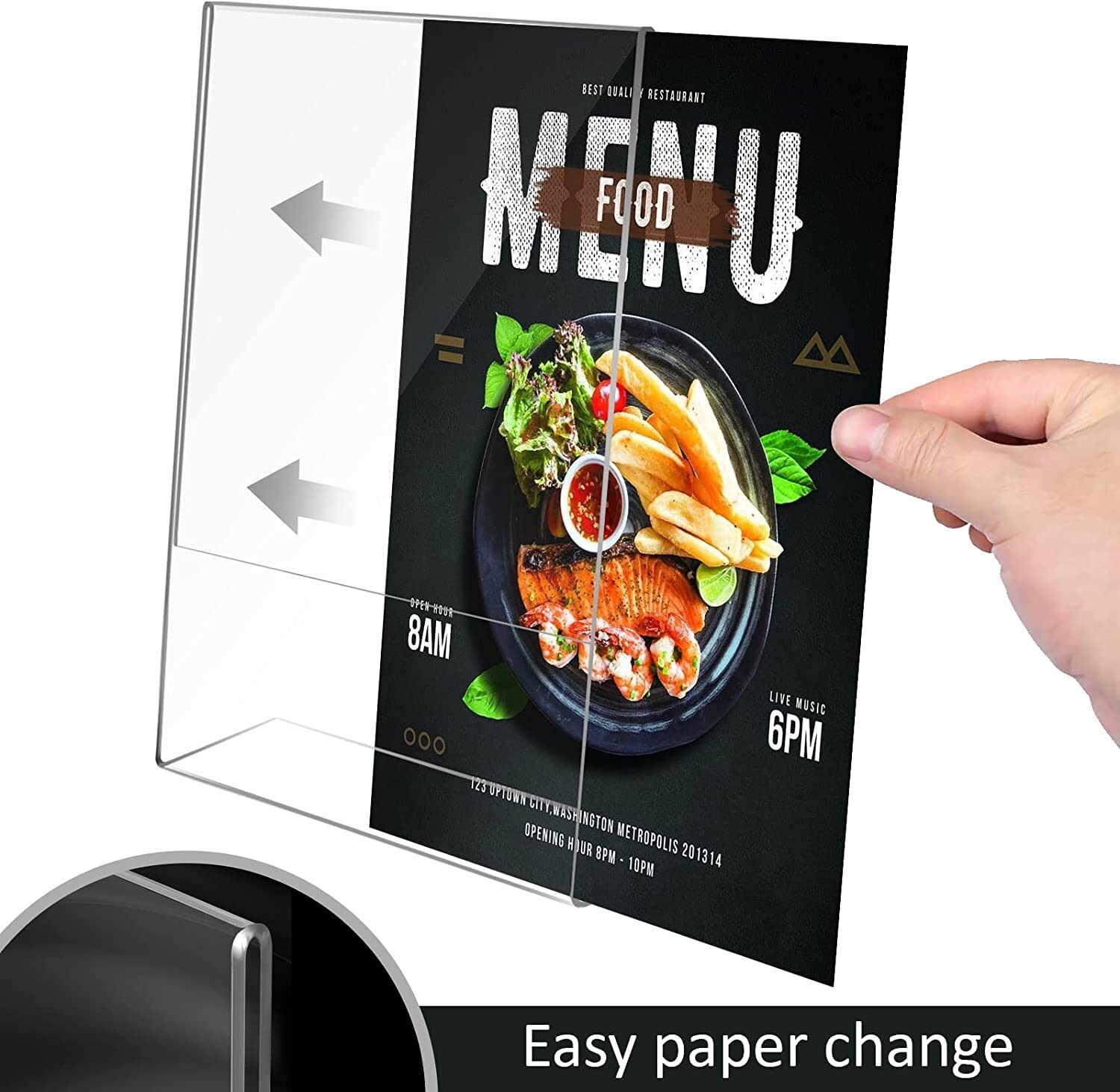 6 Pack 8.5×11 Inch Acrylic Sign Holders Flyer Document Brochure Display Holders