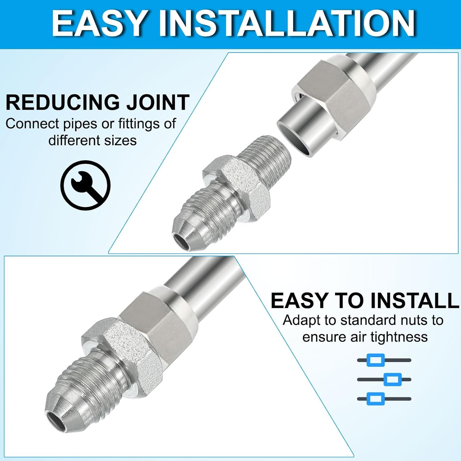 10 Pack Hydraulic Hose Adapter Fittings: 3/8″ JIC 37° Male X 3/8″ NPT Male New