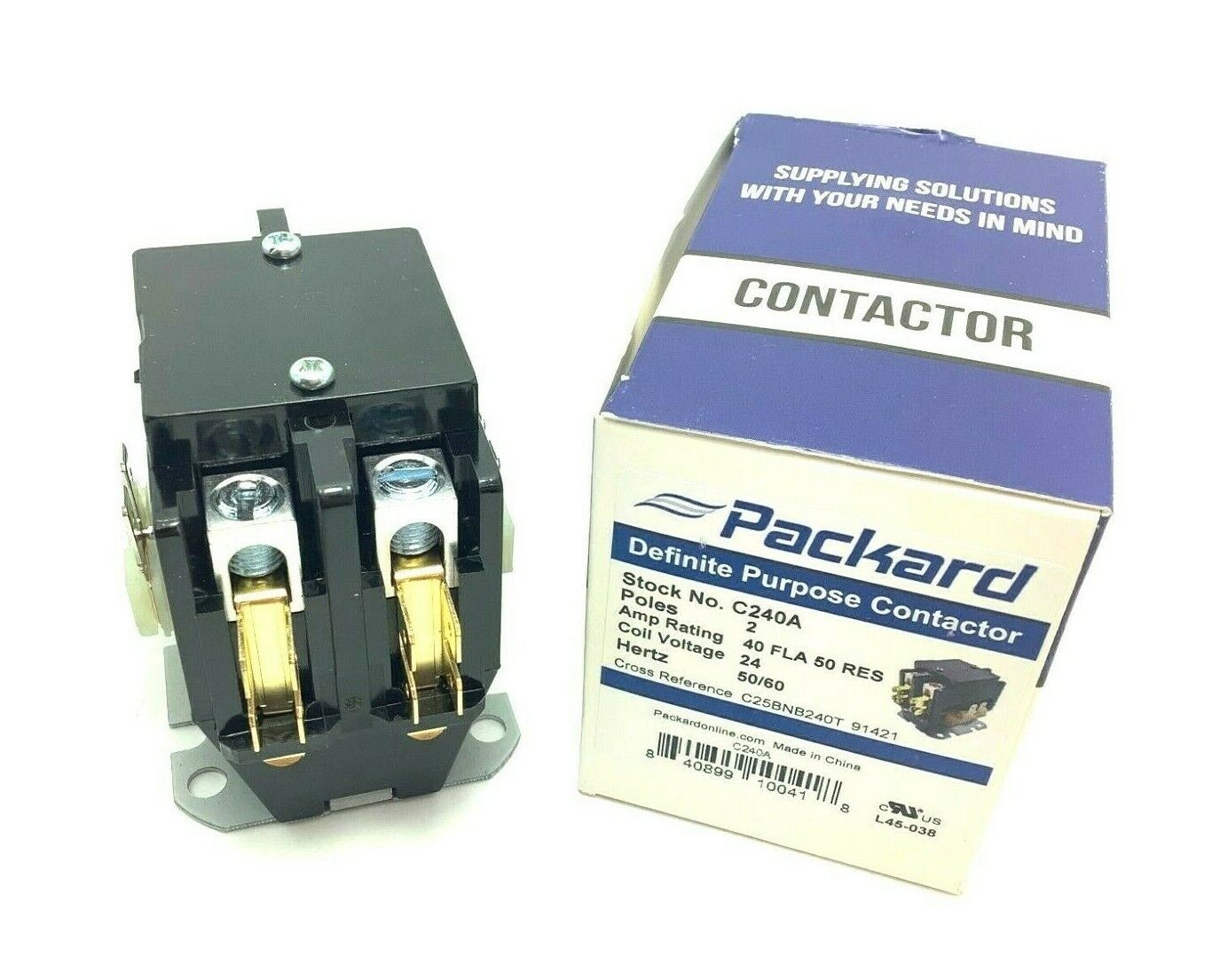 Packard Definite Purpose Contactor C240A 2 Pole 40 Amps 24 Coil Voltage