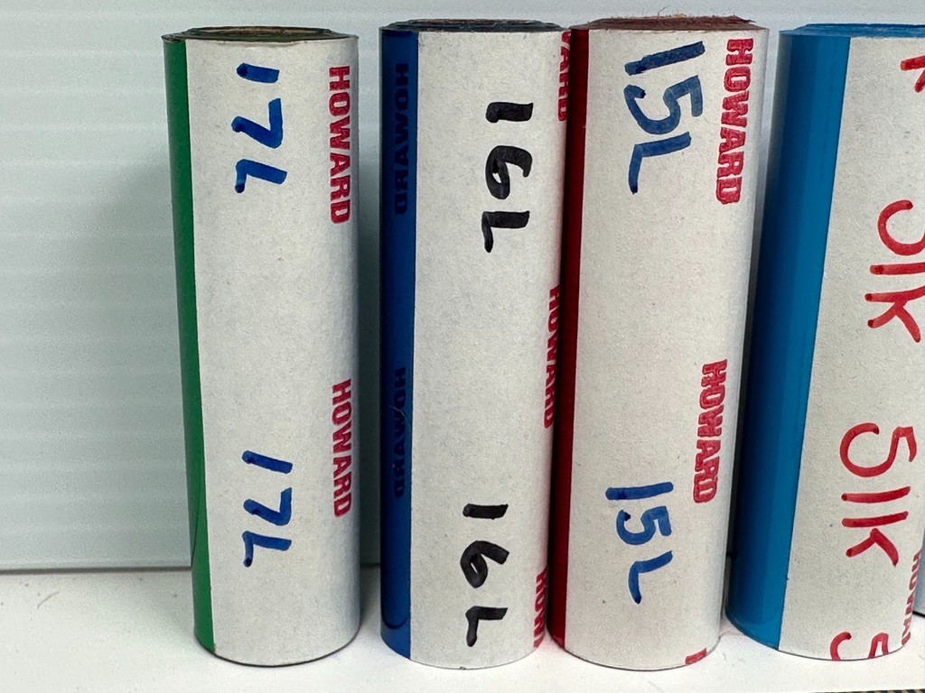 Howard Imprinting 5 Hot Foil Stamping Rolls 3” Blue Green Black Red