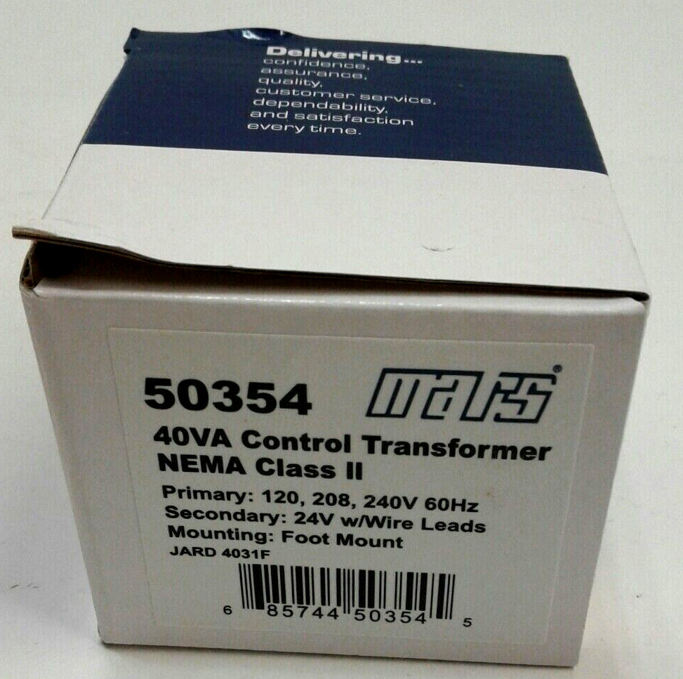 Mars 50354 40VA Control Transformer NEMA Class 2 120, 208, 240V 60Hz Foot Mount