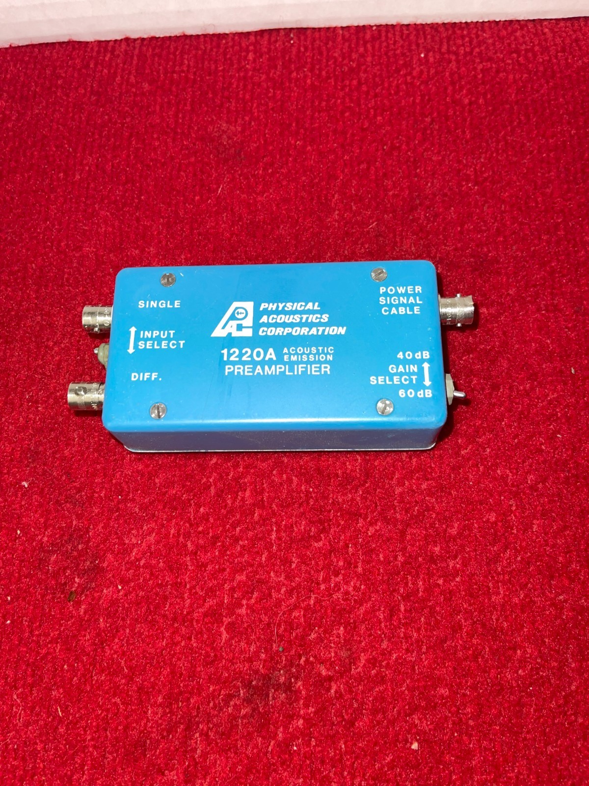 PHYSICAL ACOUSTIC EMISSION CORP AE 1220A PRE-AMPLIFIER SENSOR AS PICTURE R9-A-06