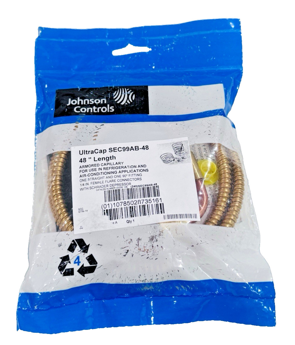 Johnson Controls SEC99AB-48 Armored Capillary Tubing, 48″- inch, Copper