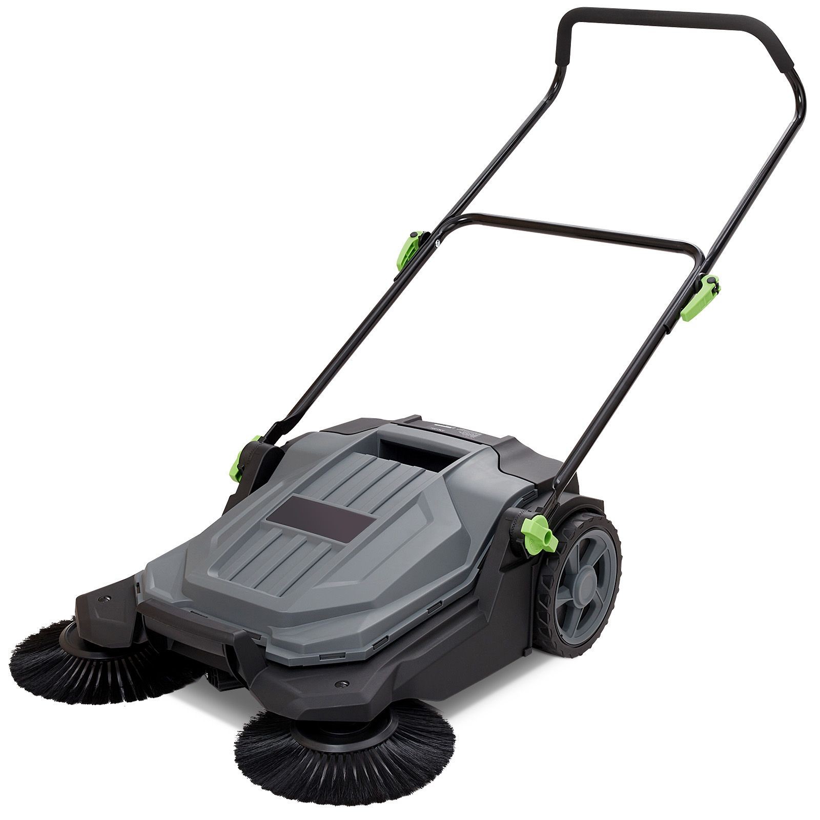Manual Walk-Behind Floor Sweeper with Adjustable Height for Outdoor Use