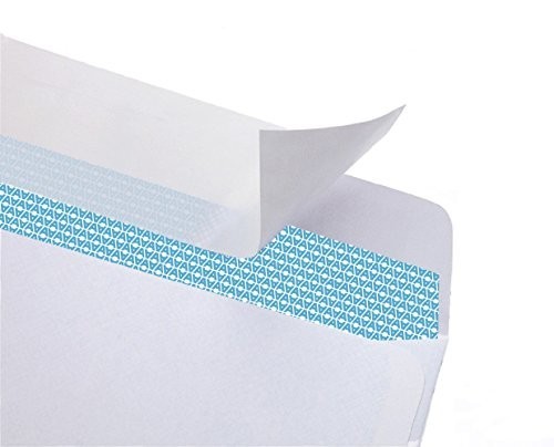 #10 Security Self Seal Envelopes 100 Qty White 4.125 x 9.5 Inch No Window 24 LB