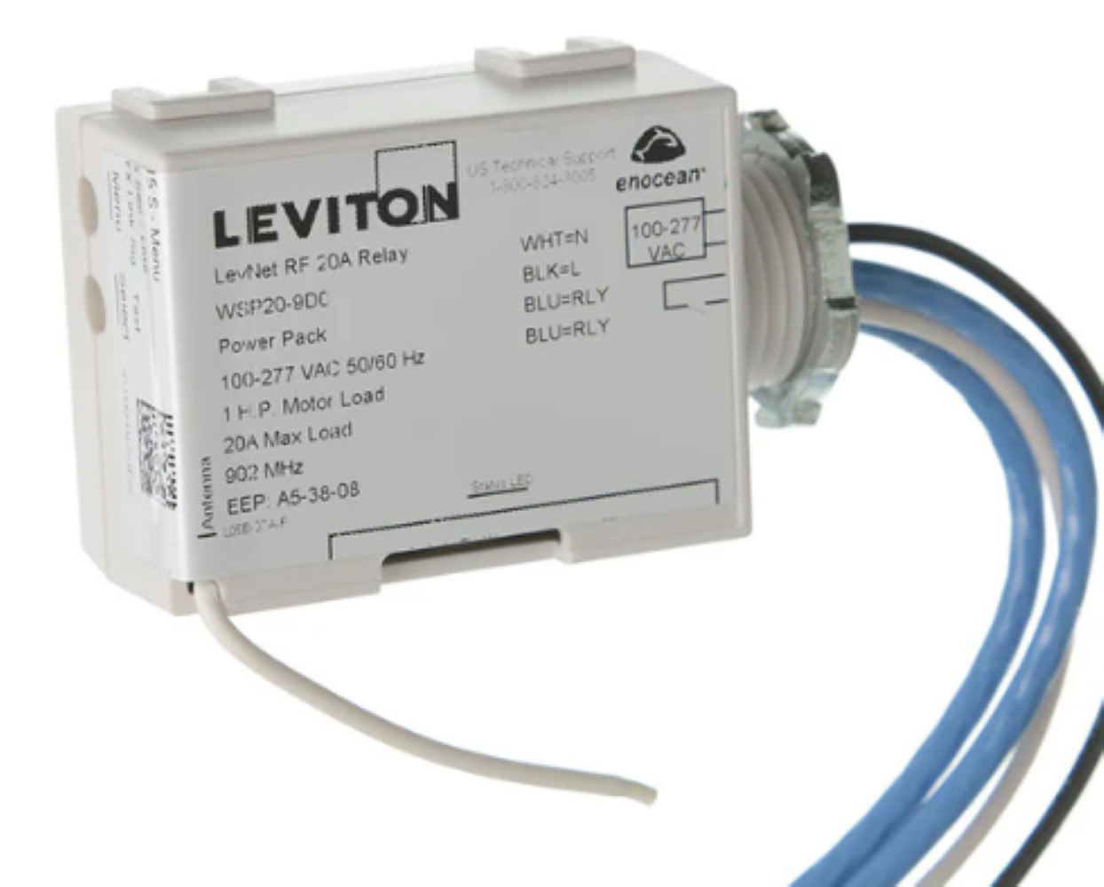 Leviton WSP20-9D0 LevNet RF Wireless Relay 20A NEW