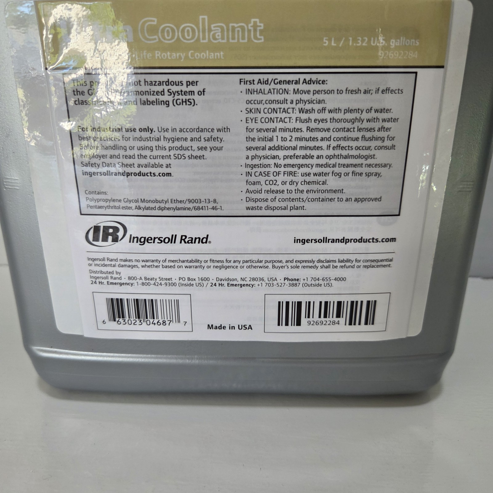 NEW Ingersoll Rand Ultra Coolant Synthetic Rotary Coolant 92692284 – Unopened ✅️