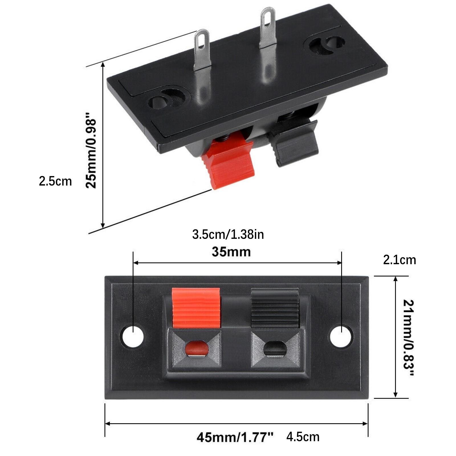 10 Pcs 2 Way Push Release Connector Plate Stereo Speaker Terminal Strip Block D