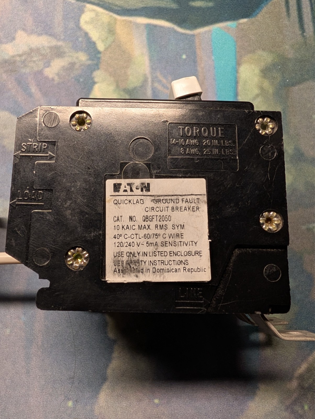 Eaton QBGFT2050 Circuit Breaker 50 Amp Bolt-On Ground Fault Self Test